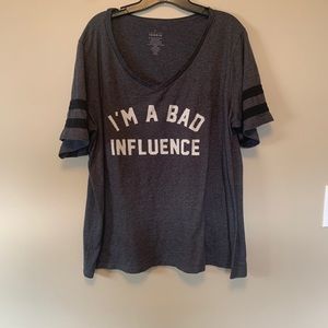 Torrid bad influence tee